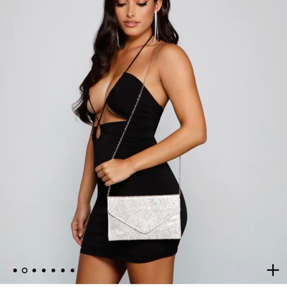 Rhinestone Silver Envelope Clutch - Picture 2 of 9